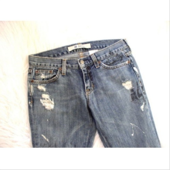 Gap Straight Boy Cut Distressed Jolly Roger Jeans - Picture 3 of 8